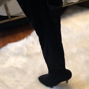 Black thigh high boots